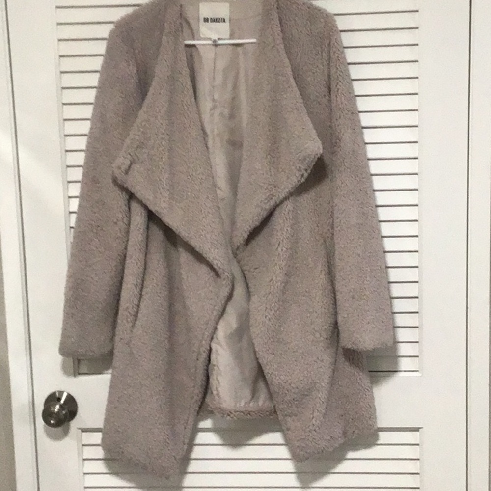 Faux fur beige coat